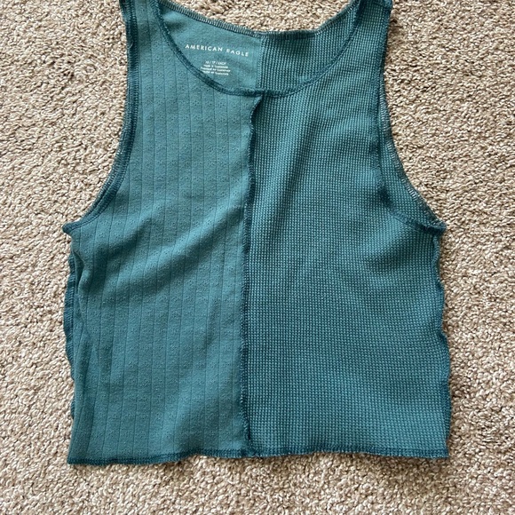 American Eagle Outfitters Tops - American Eagle Outfitters Green Crop Tank Top